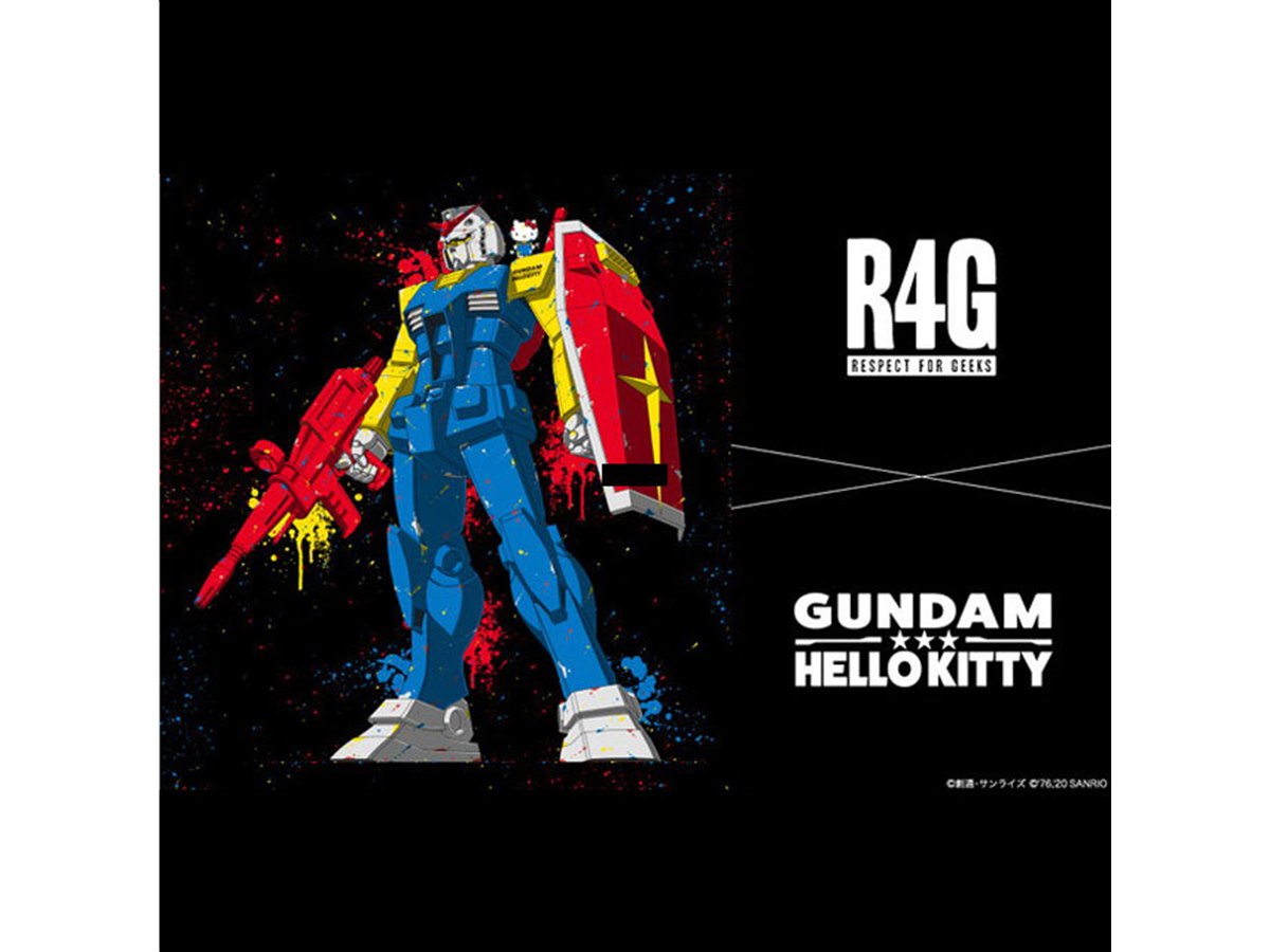 【激レア】ガンダム×ハローキティ　コラボ　Tシャツ　サイズL ブラック 激レア】ガンダム×ハローキティ コラボ Tシャツ サイズL ブラック