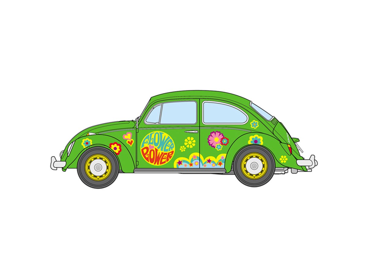 フラワー・ムーブメント」デカール付き、VW「ビートル」1/24模型