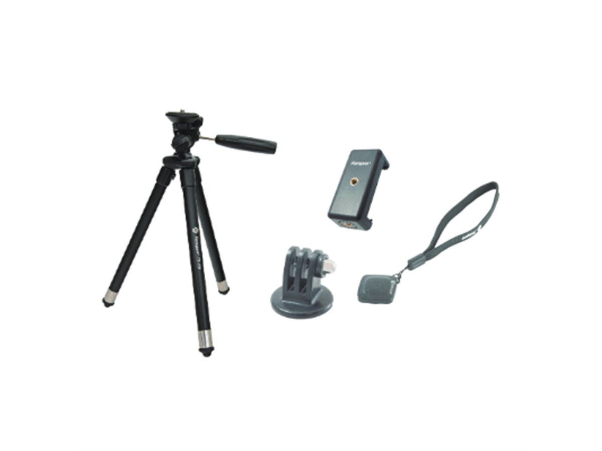 KING、スマホやアクションカメラで使えるアクセ付き小型三脚「FZ-158+