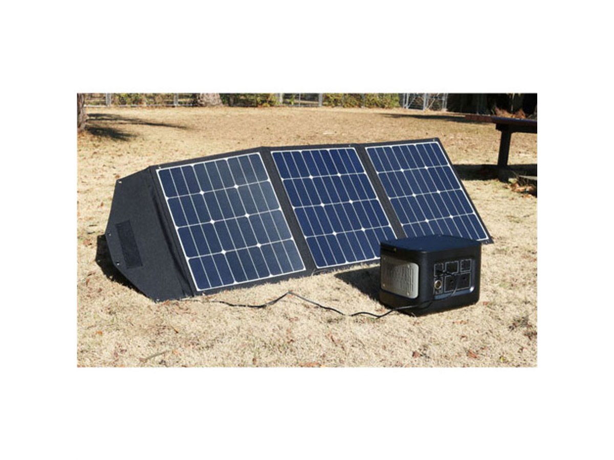 オウルテック、最大出力120Wの折りたたみ式ソーラーパネル充電器を