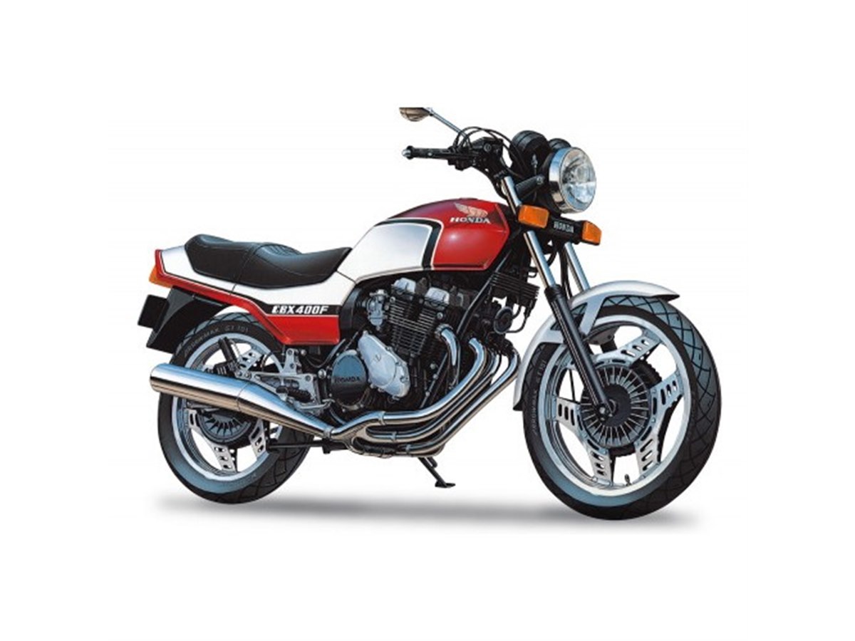 ホンダ CBX400F」パールキャンディレッド/パールシェルホワイトが1/12