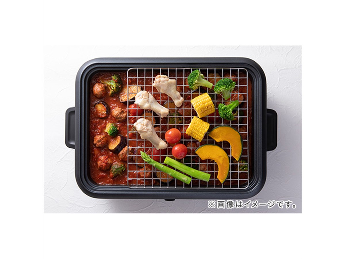 テスコム、焼き＆蒸しの同時調理ができる「ホットプレート THP70A