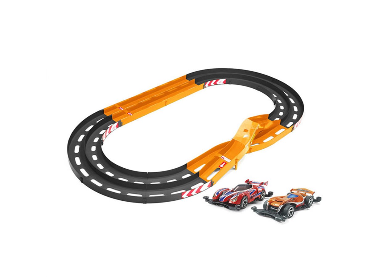 ドリパケナノ?オーバルサーキットセット オーバルホームサーキット立体レーンチェンジタイプ＆ミニ四駆セット