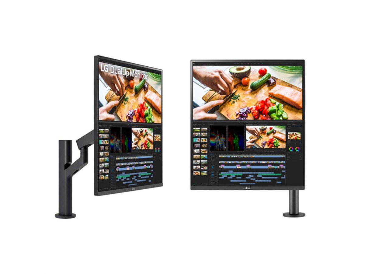 LG、画面位置を自在に調整できるアームスタンド付き縦長16：18