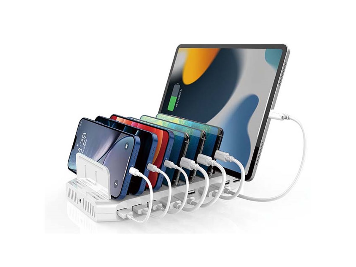 iLuv MultiCharger-X 最大10台のiOS端末を充電、同期が可能 ラトック、スマホやタブレットを最大10台同時充電できるUSB充電器