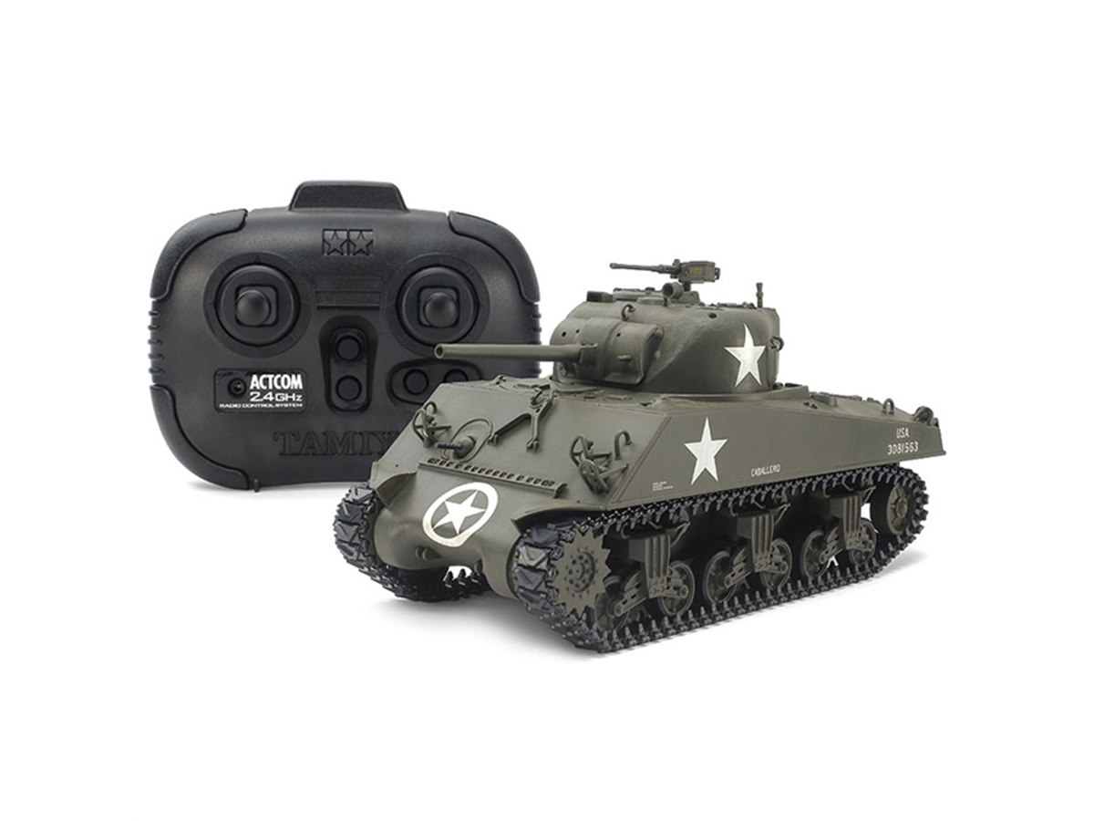 M4A3シャーマン戦車」が1/35RCに、砲塔旋回や砲身の上下動も