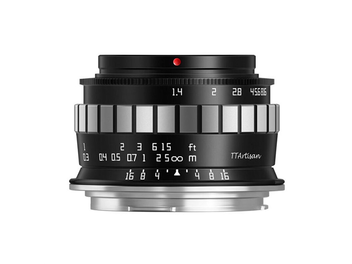 TTArtisan 23mm f/1.4 RFマウント レンズ TTArtisan、「23mm f/1.4 C ブラック×シルバー」にRFマウントを