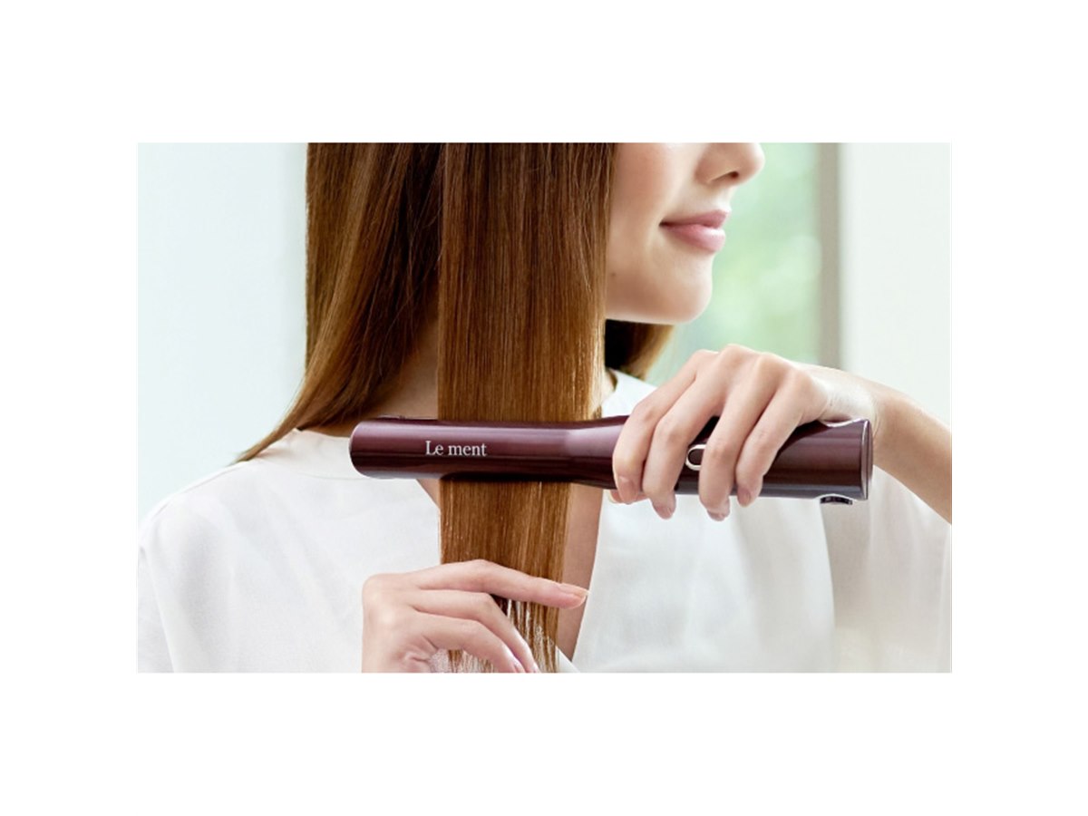 ホワイト ストレートヘアアイロン 温度調節機能 ヘアアイロン 充電式 コードレス ミニ 2way コンパクト ストレート