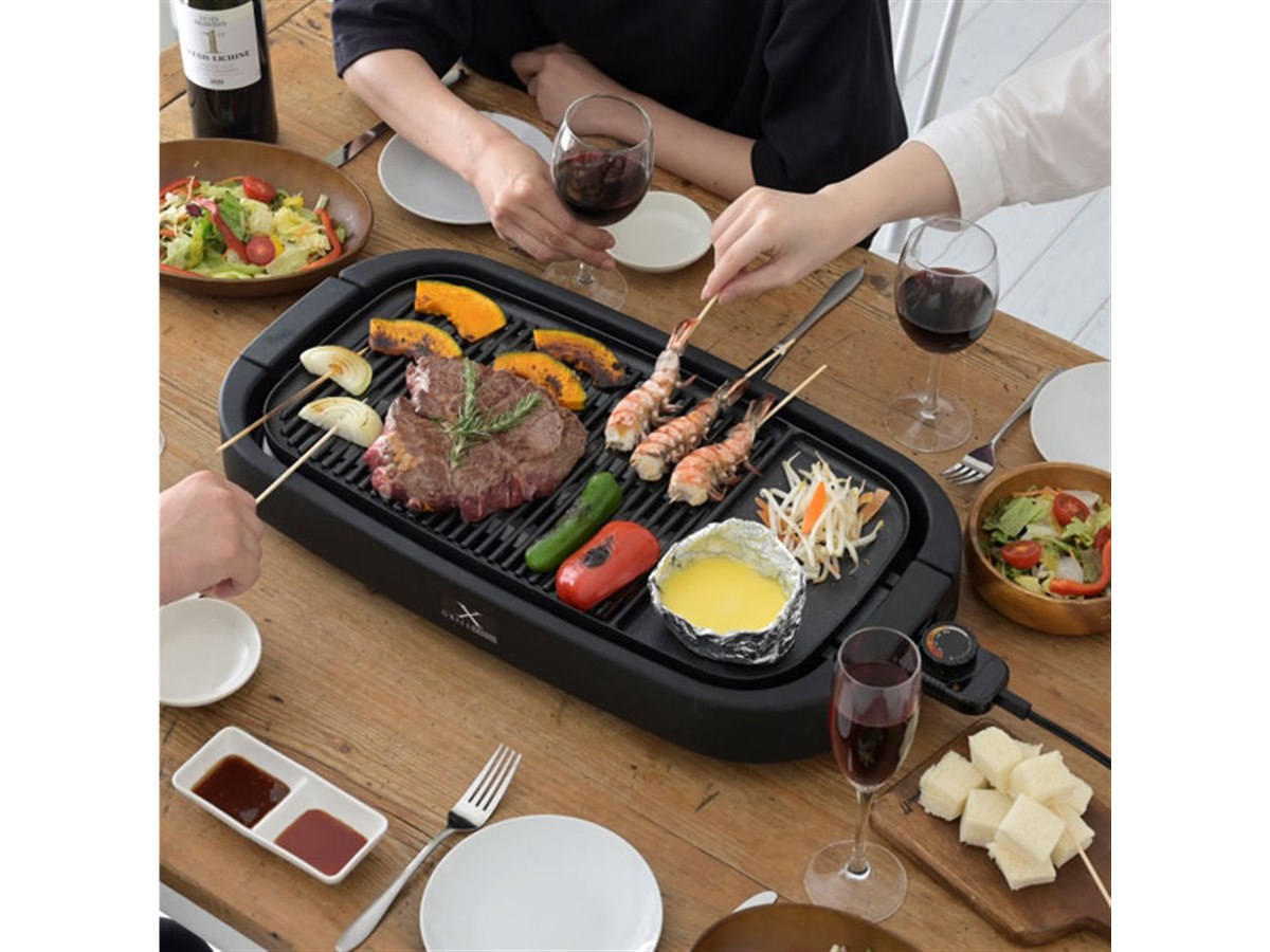 【新品、本物、当店在庫だから安心】 山善、シリーズ最大級のプレートサイズを実現した「減煙焼き肉 キッチン家電