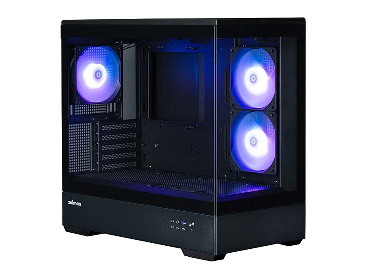 ZALMAN、2面に強化ガラスパネルを採用したミニタワー型PCケース