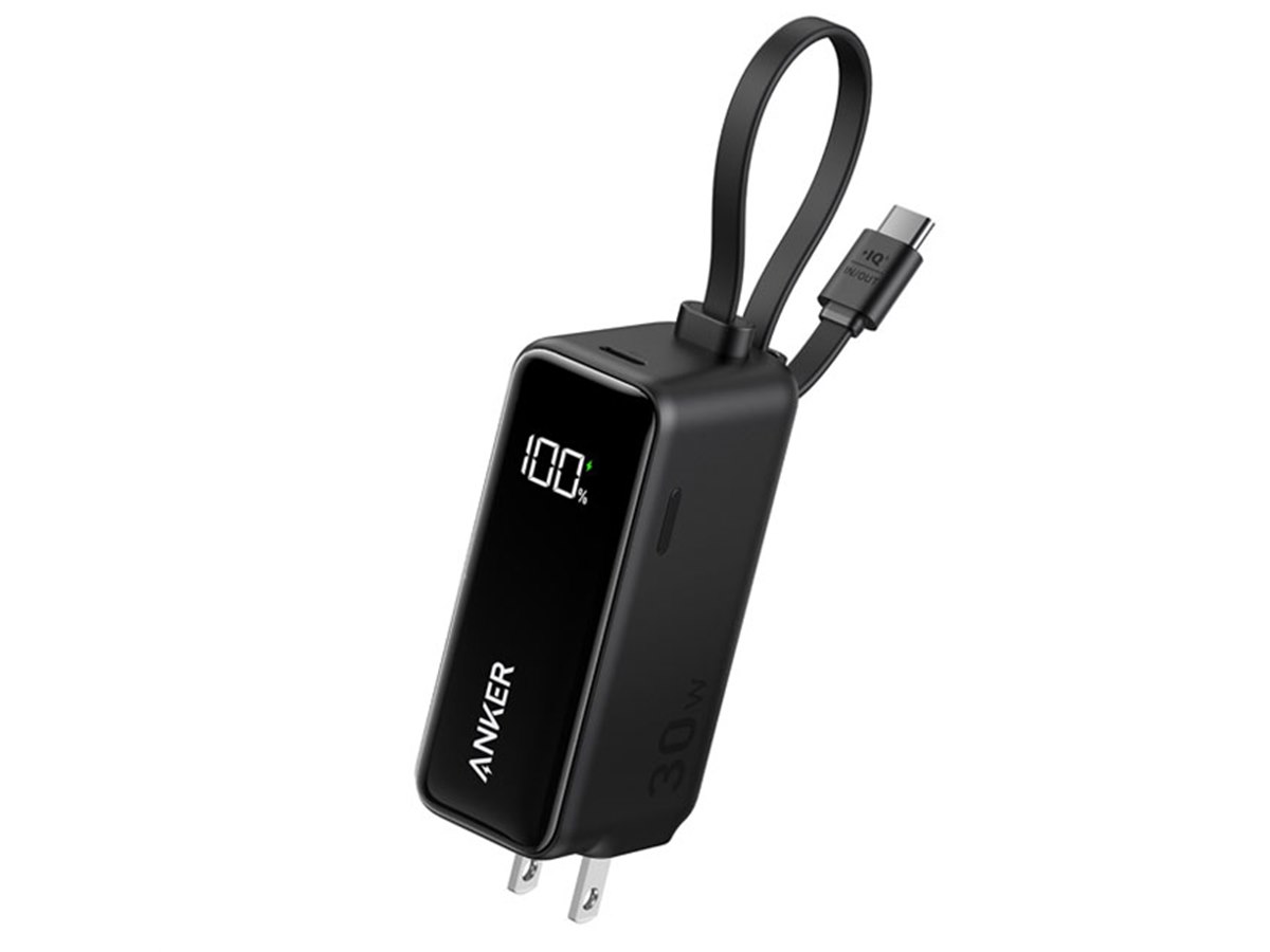ANKER モバイルバッテリー USB-C Anker、USB-Cケーブルが一体となった5000mAhモバイルバッテリー