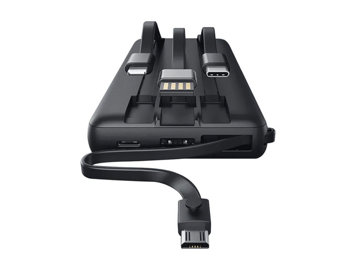 microUSB/Type-C/Lightningケーブル付き20000mAhモバイルバッテリー