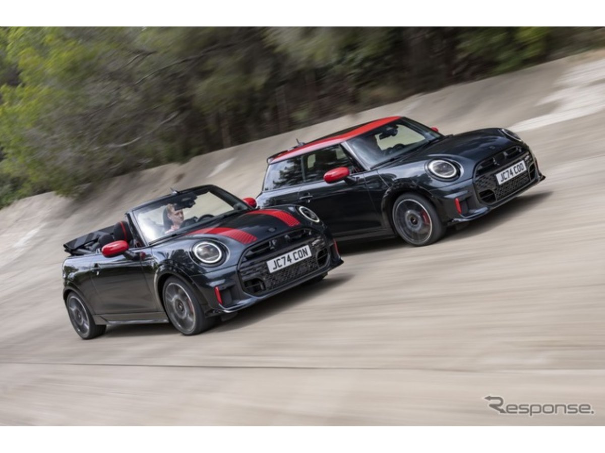 MINIハッチバックとコンバーチブル「JCW」に改良新型、231馬力ターボ