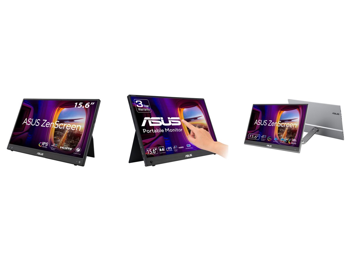 ASUS、フルHD解像度の15.6型ポータブルモニター「ZenScreen」3