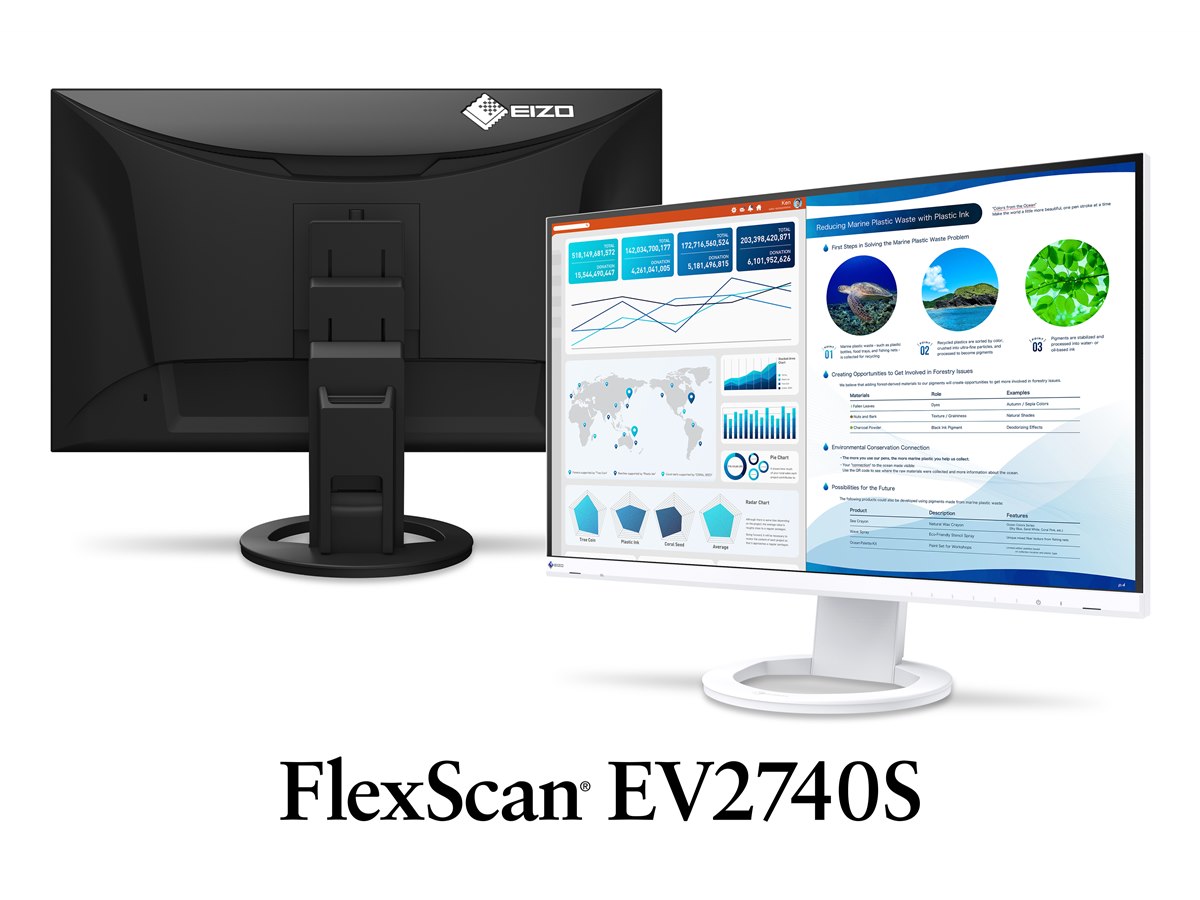 EIZO、標準消費電力12Wの27型4K液晶ディスプレイ「FlexScan