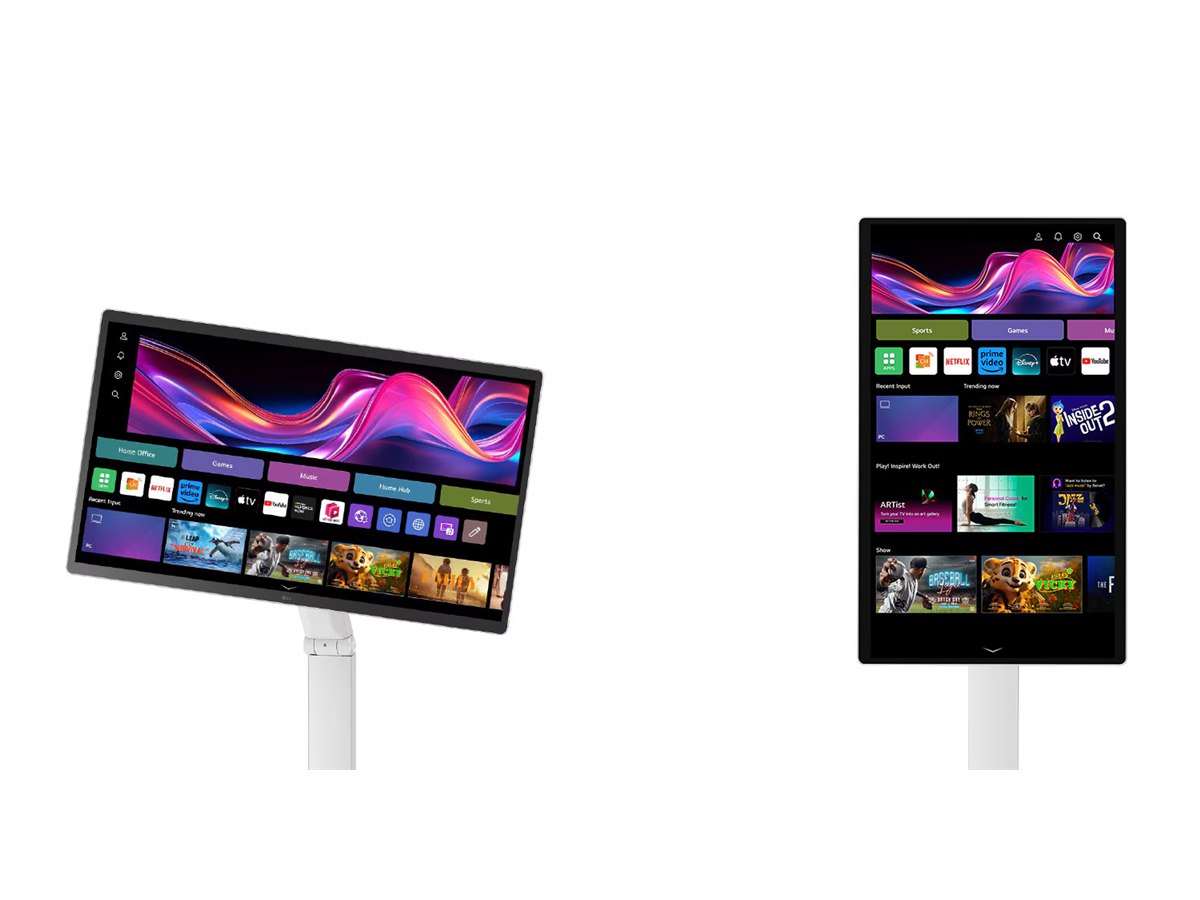 LG、Web OS搭載の31.5型4Kモニター＋フレキシブルスタンド付属の