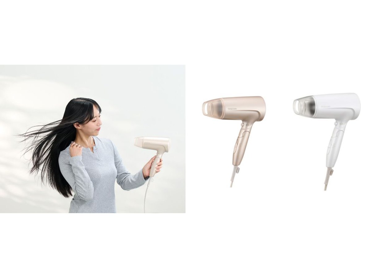 充電式ヘアドライヤー 本体 ホワイト テスコム、「騒音抑制」や「大風量」モードを搭載したヘアドライヤー