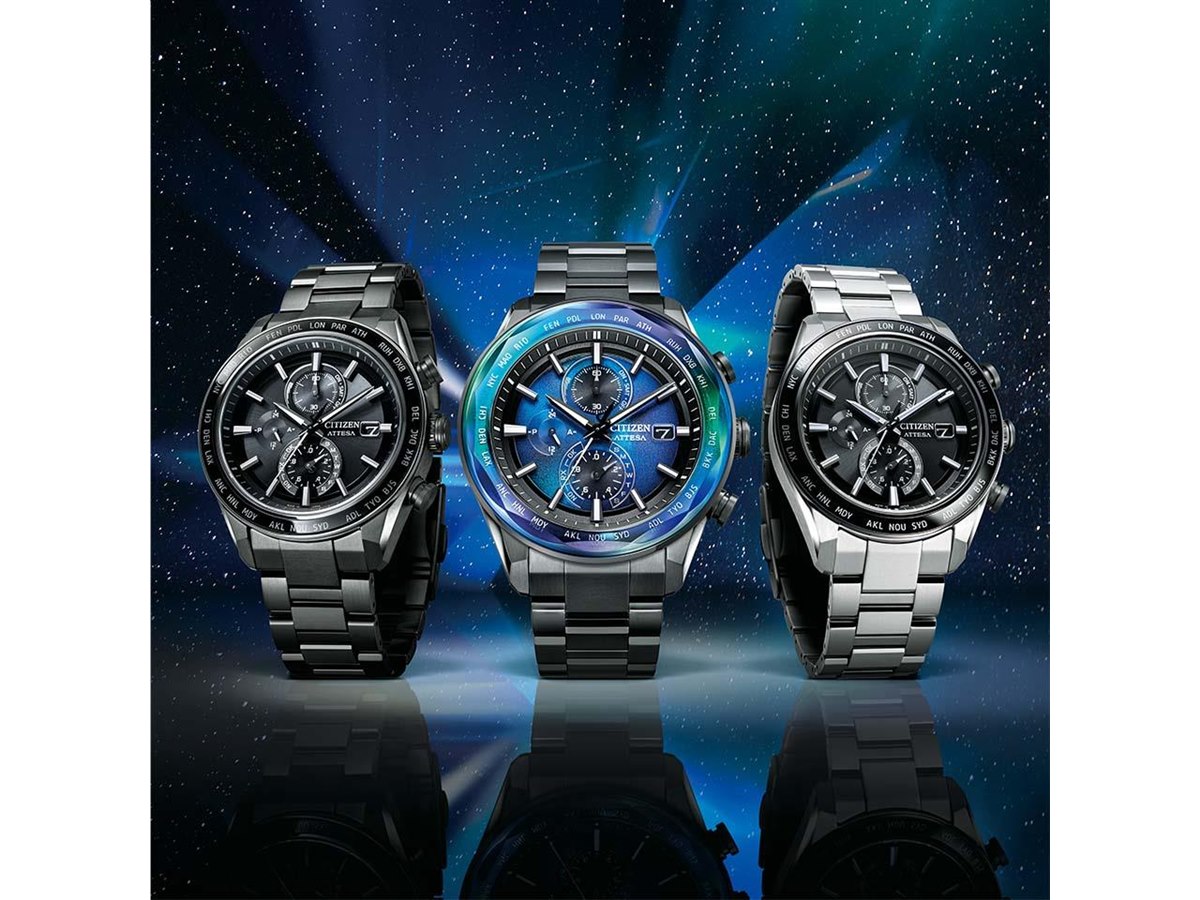 フルチタン製CITIZENエコドライブ高品質ATTESA サファイアグラス シチズン アテッサ、サファイアガラスで覆った“構造色”限定
