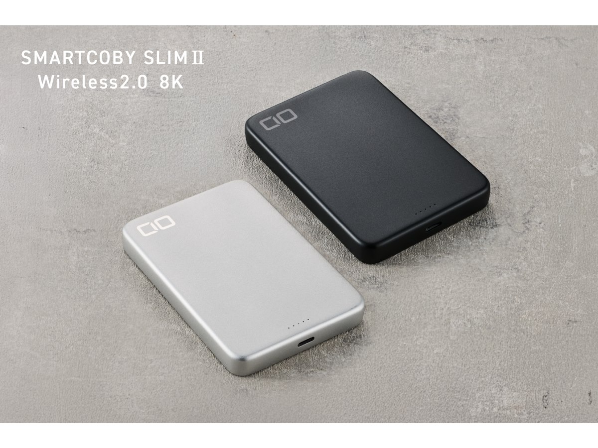 CIO、スマホ約1回分8000mAhのQi2モバイルバッテリー「SMARTCOBY SLIMII