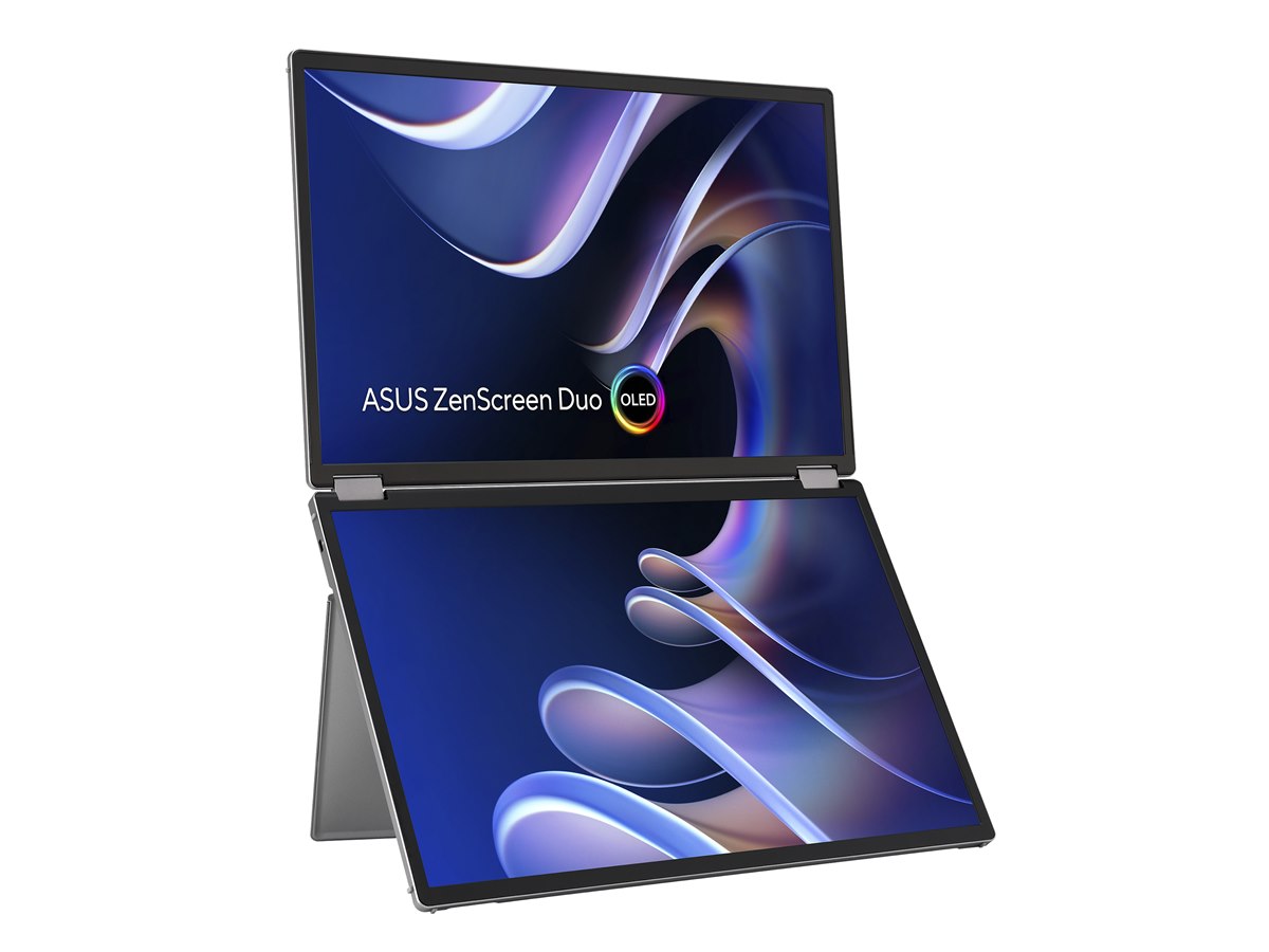 ASUS、2枚の14型有機ELパネルを搭載したポータブルモニター「ZenScreen