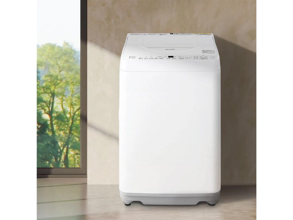 シャープ、節水＆清潔性にすぐれた「穴なし槽」搭載の縦型洗濯乾燥機