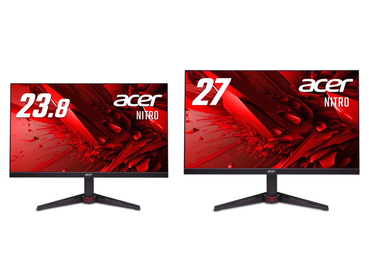 エイサー、フルHD・240Hz駆動に対応した23.8型/27型ゲーミングモニター