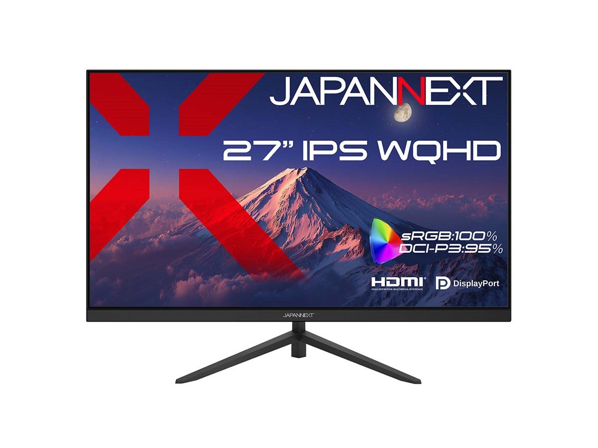 JAPANNEXT、2560×1440表示に対応した27型液晶ディスプレイ「JN-i27Q2