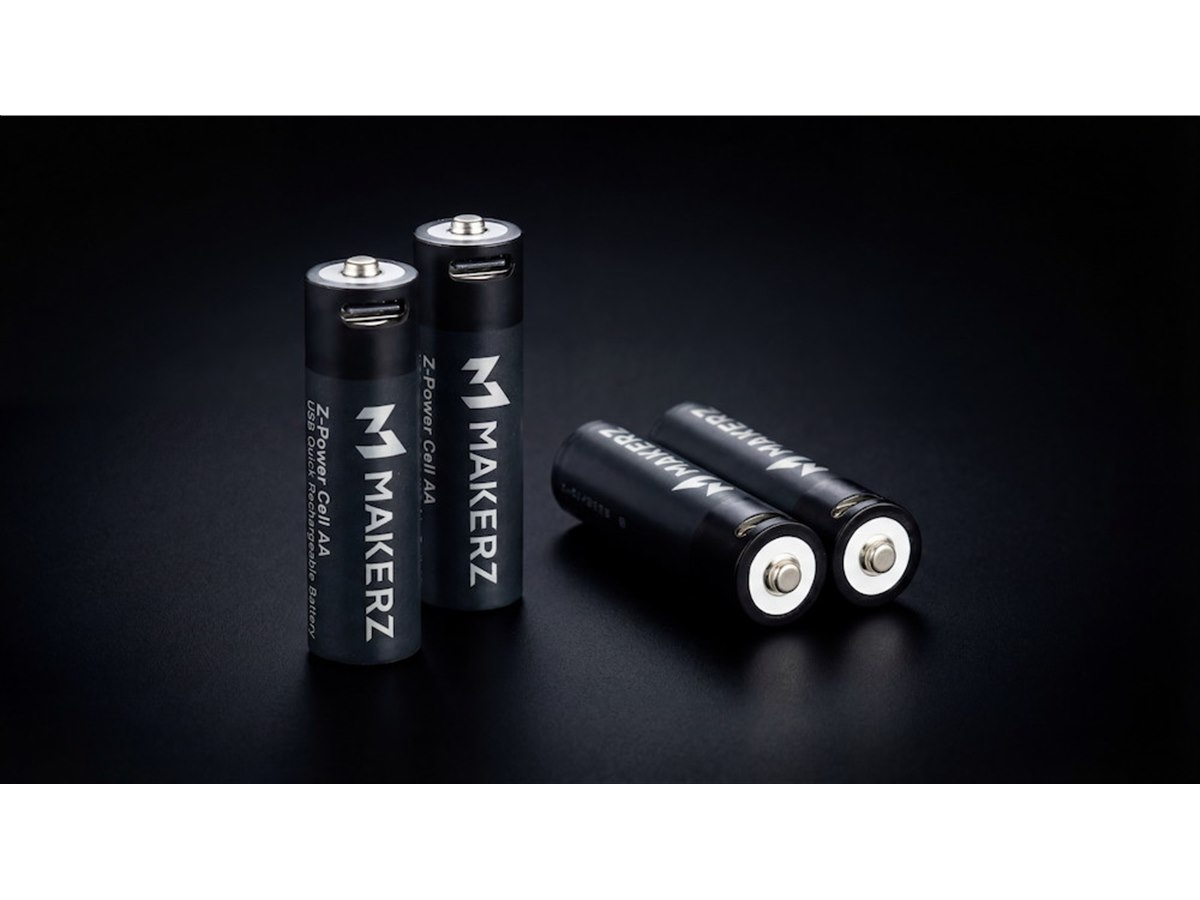 メイカーズ、USBで直接充電できるニッケル亜鉛方式を採用した単三形充