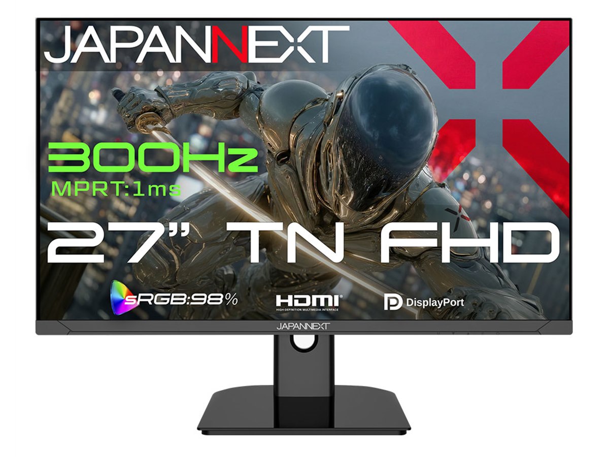 23,980円、300Hz対応の27型フルHDゲーミングモニター「JN-T27G300F