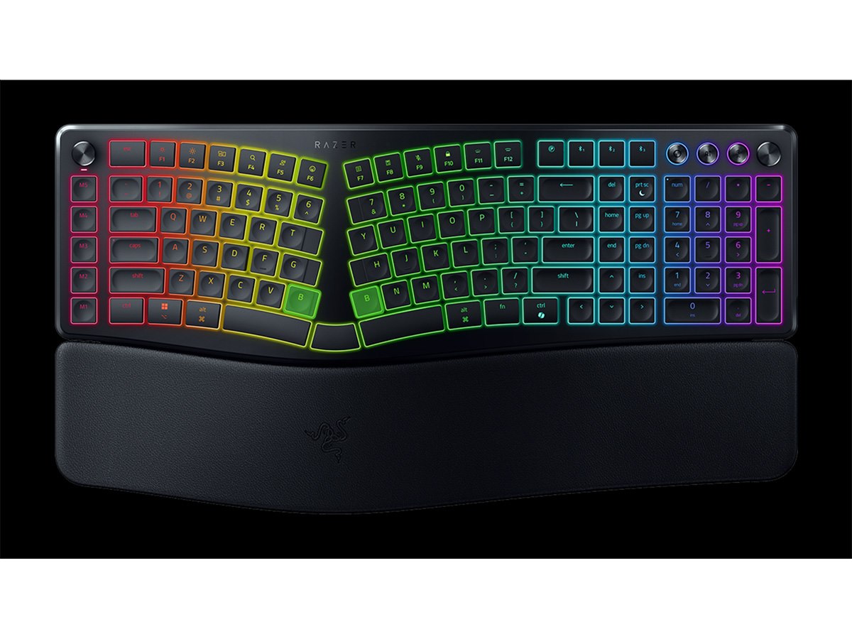 Razer、AI専用キーやRGB搭載のワイヤレススプリットキーボード「Razer