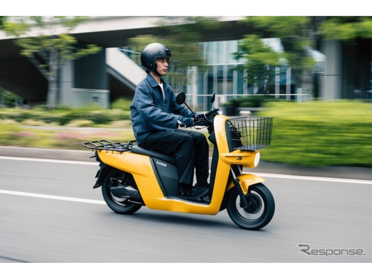 配達業務向け電動バイク「L-noa」、航続155km・家庭用100Vで充電可能