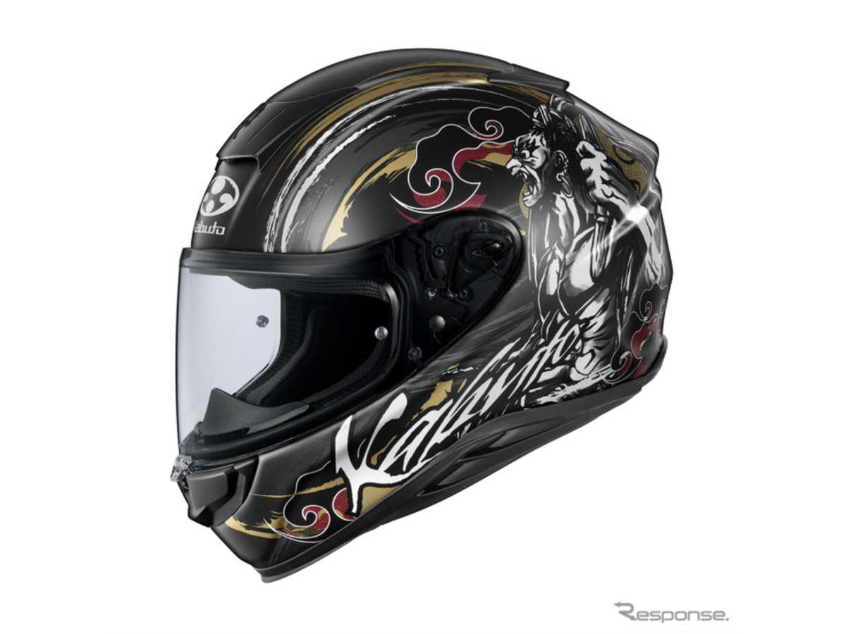 Kabuto フルフェイスヘルメット マットブラック　AEROBLADE 和の守護者”がモチーフ、オージーケーカブトの定番・軽量フルフェイス