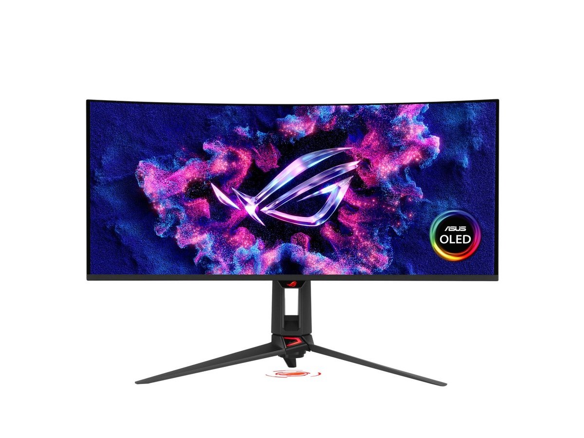 ASUS、世界初RGB OLED採用の34型湾曲ゲーミングモニター「ROG Swift