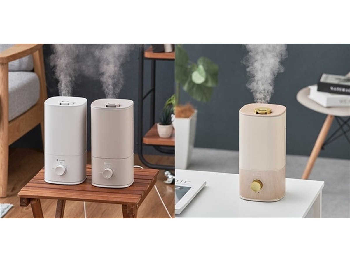 QW※新品?未使用?未開封※加湿器 BNNv ライフオンプロダクツ、上部給水に対応した超音波式コンパクト加湿器