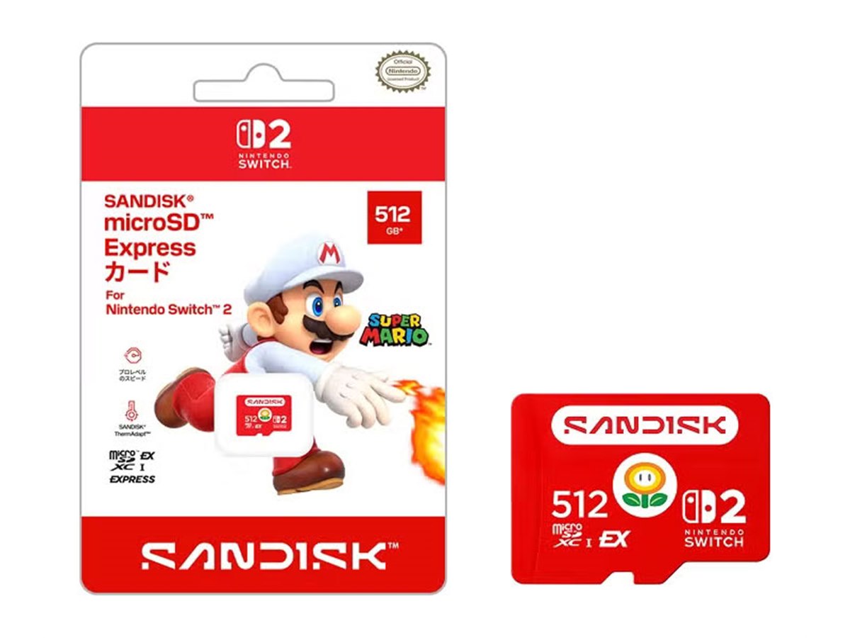 任天堂ライセンス商品にサンディスク製512GB microSD Expressカードを