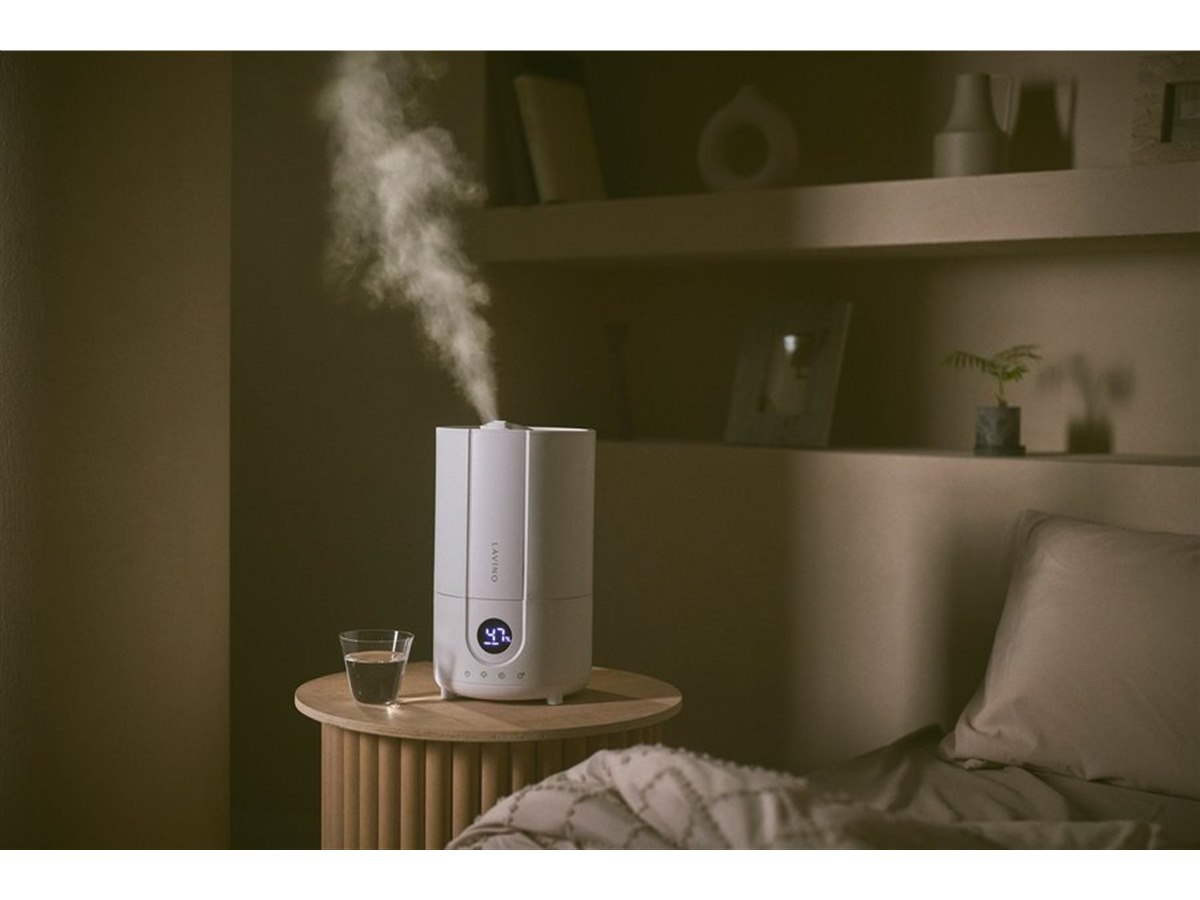 アイビビッド、ハイブリッド式加湿器「LAViNO スチームノクターン
