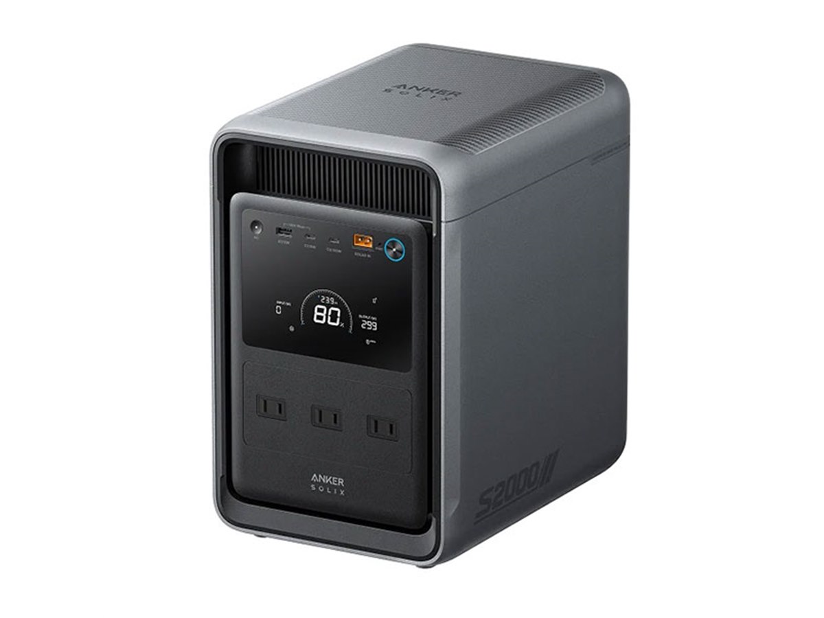 Anker SOLIX ポータブル電源 本体 Anker、冷蔵庫を約50時間も動かせる小型ポータブル電源「Solix S2000