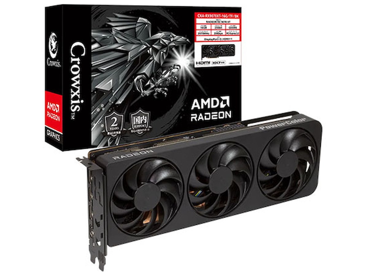 Crowxisブランドから「AMD Radeon RX 9000シリーズ」搭載グラフィック