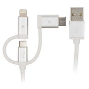 USB Type-C/Lightning/microUSBを切り替えられる、3in1充電ケーブル