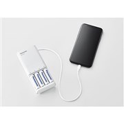 パナソニック eneloop 単3形 4本付USB入出力急速充電器セット K