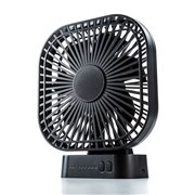 サンワ、バッテリーを搭載したコンパクトな扇風機「USB-TOY98BK」