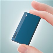 バッファロー、「クレジットカードよりも小さい」ポータブルSSDを3月下旬発売