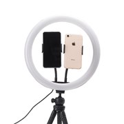 エツミ、スマホホルダー2個が付属した「LEDリングライト12インチ」など