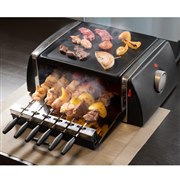 焼き鳥と焼肉を同時に楽しめる、最大240度の「自動回転グリル&ホットプレート」