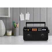 ���ŁA2W+2W�̑剹�ʂ�8cm×2�������X�s�[�J�[���ڂ�FM/AM�X�e���I���W�I2��
