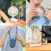 PRISMATE、USB充電式で持ち運びしやすいポータブル扇風機4機種