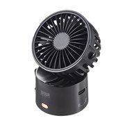 サンワ、首掛け/手持ち/クリップ固定/卓上で使える4WAY扇風機「USB-TOY101BK」