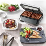 ブラウン、 ホットサンド/ワッフル/グリルのプレート3枚付き「スナックメーカー 5」