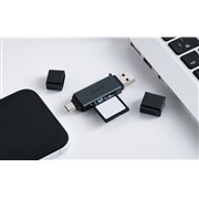 �G���R���AUSB Type-C/A�𗼓��ڂ���SD/microSD�J�[�h���[�_�[�uMR3C-D21BK�v