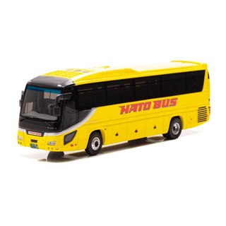 ヒコセブン、黄色いボディの観光バス「はとバス」を1/64スケールで再現
